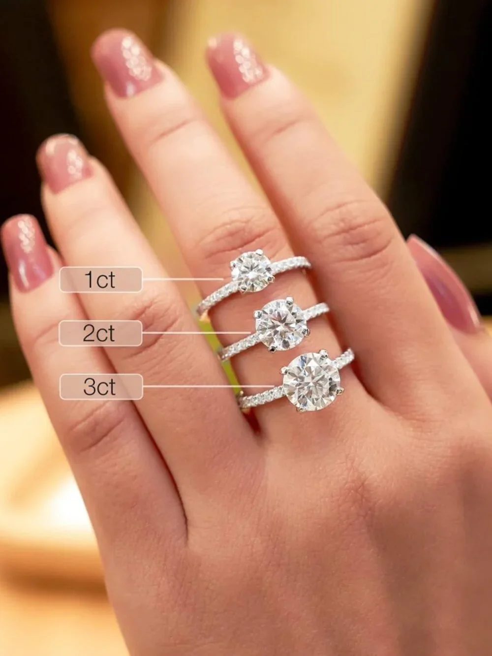 Stunning 1CT Moissanite Engagement Ring, D Color VVS1, Sterling Silver & Gold